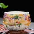 Nimara Ritual Dragon Phoenix Auspicious Clouds Sun Ocean Waves Ceramic Teacup Kung Fu Tea Cup