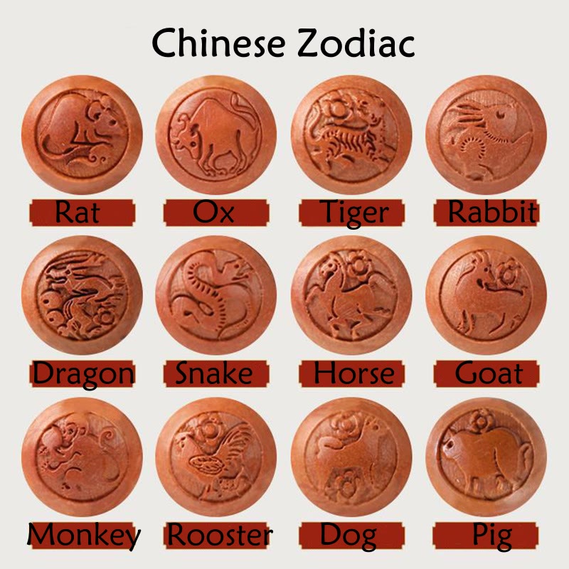 Nimara Ritual Natural Peach Wood Chinese Zodiac Fu Character Carved Cinnabar Wealth Bracelet