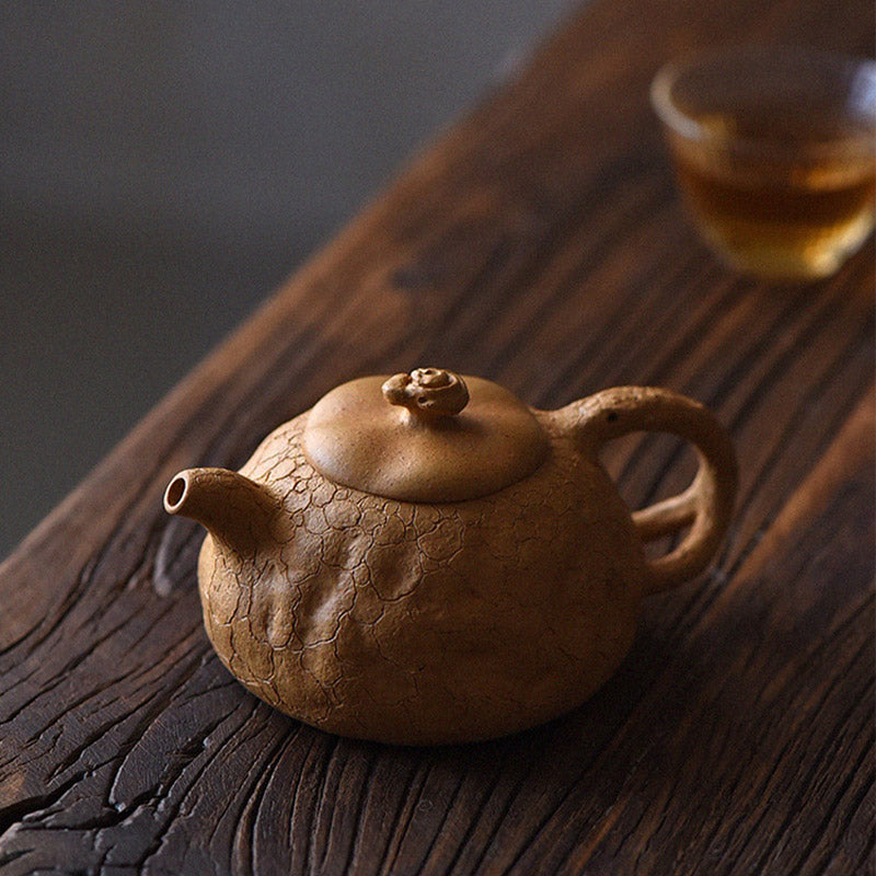 Nimara Ritual Handmade Vintage Tree Texture Purple Clay Kung Fu Teapot 220ml