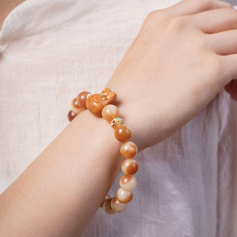 Nimara Ritual Natural Bodhi Seed Lovely Rabbit Peace Bracelet