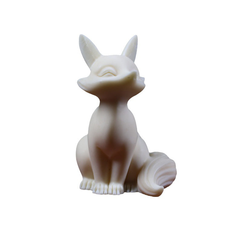 Nimara Ritual Mini Nine Tailed Fox Ivory Fruit Protection Home Decoration