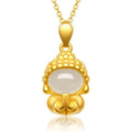 Nimara Ritual White Jade Buddha Success Pendant Necklace