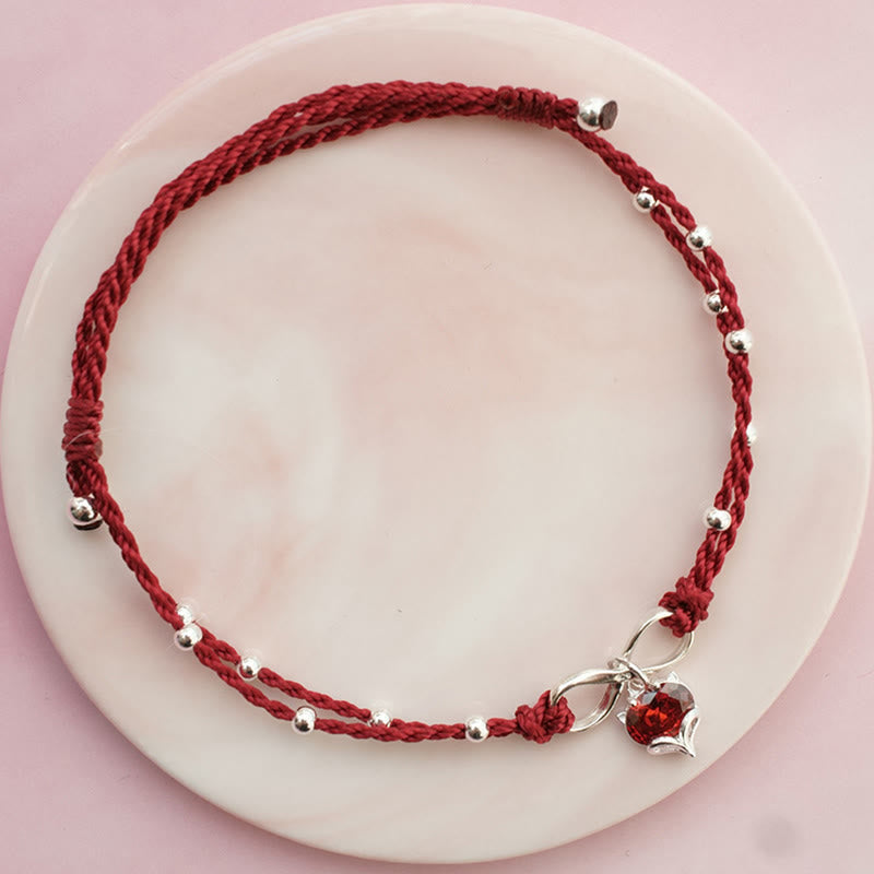 Nimara Ritual Love Heart Infinity Symbol Braided String Anklet
