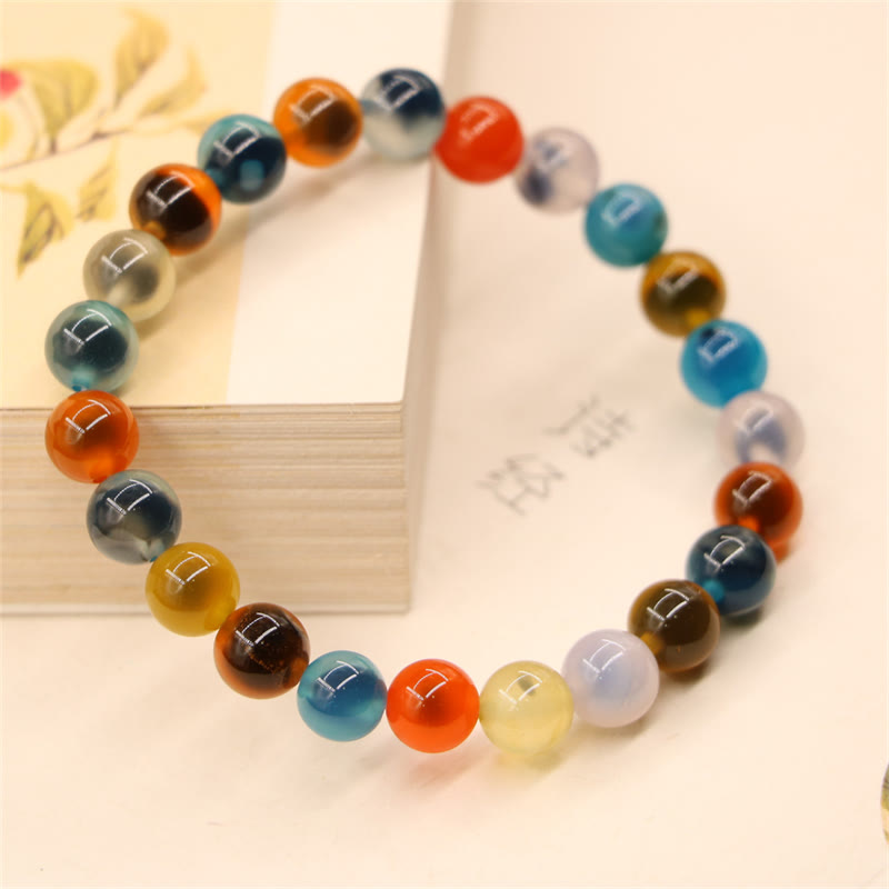 Nimara Ritual Colorful Candy Agate Healing Strength Bead Bracelet