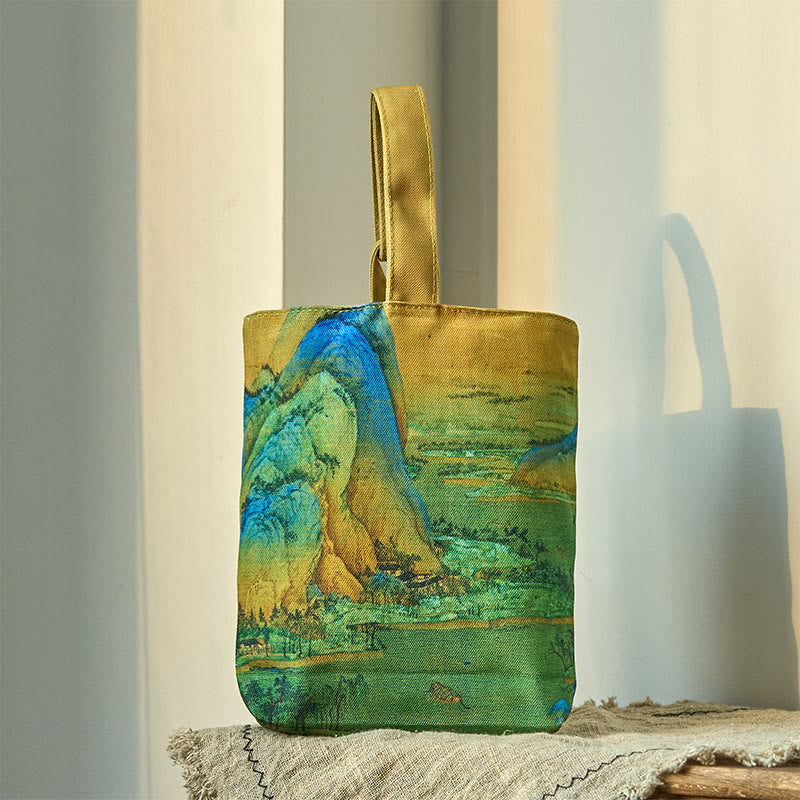 Nimara Ritual Landscape Painting Canvas Handbag