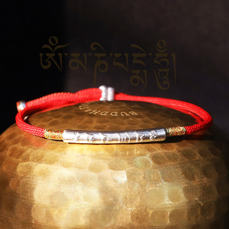 Nimara Ritual Tibetan Buddhist Handmade Mani Mantra Lucky Red String Bracelet