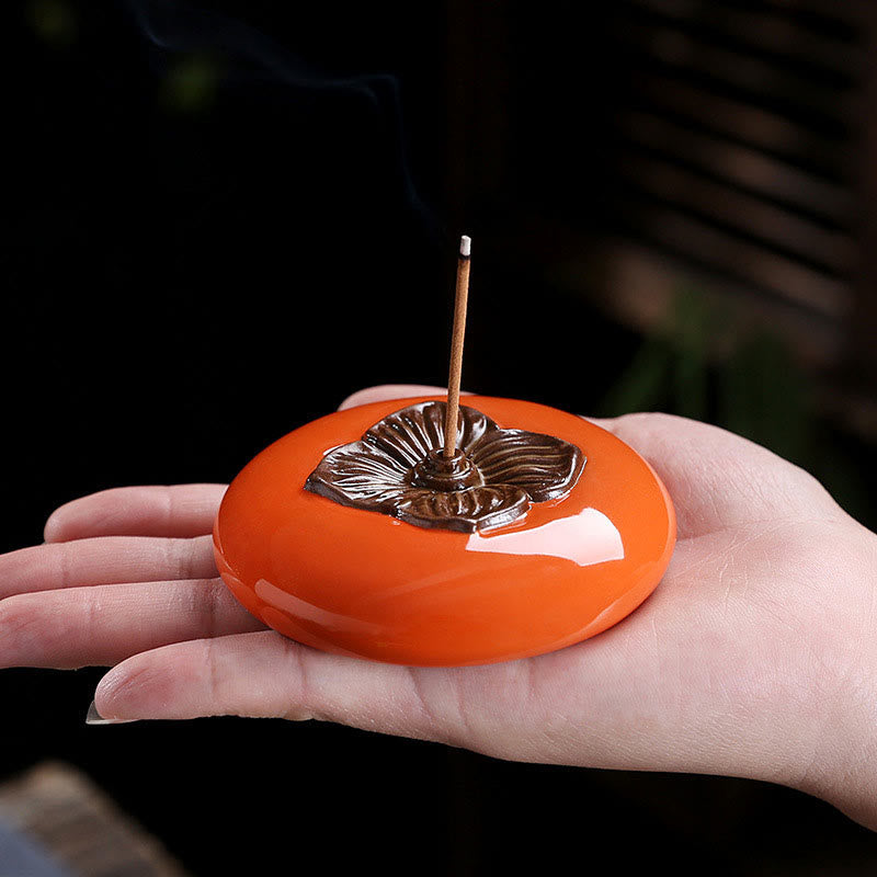 Nimara Ritual Persimmon Ceramic Meditation Healing Incense Burner Incense Holders