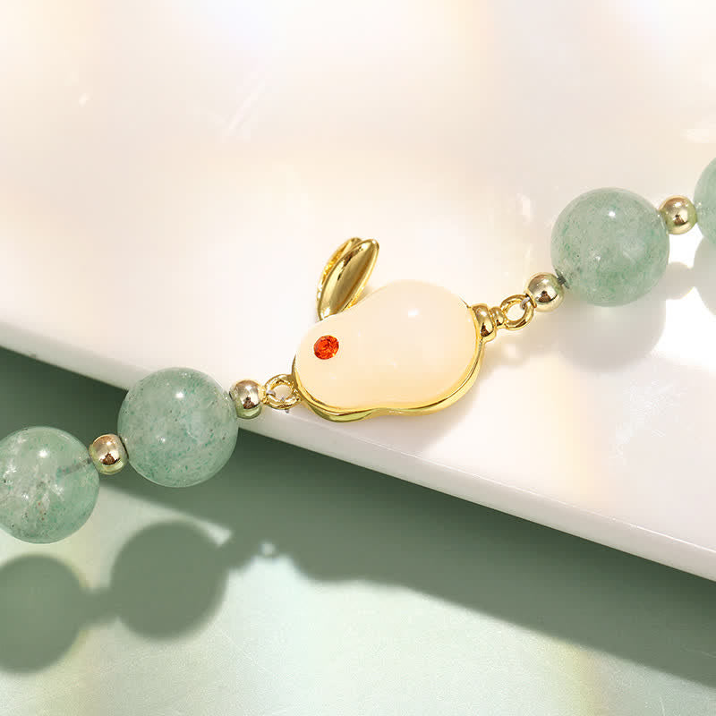 Nimara Ritual Year of the Rabbit Natural Green Aventurine Luck Bead Bracelet