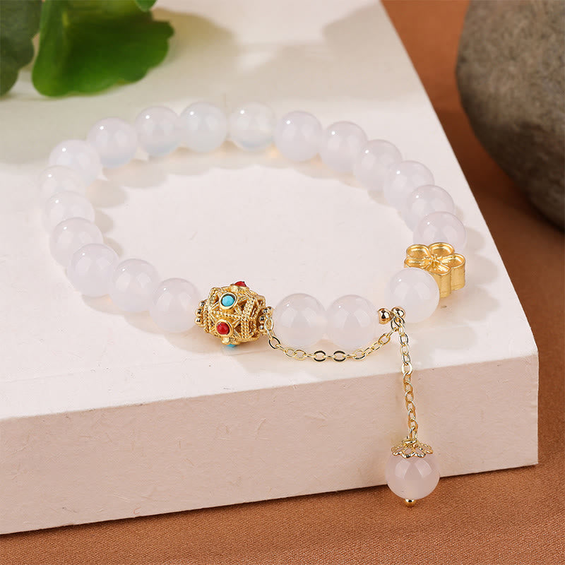 Nimara Ritual Natural Red Agate White Agate Peach Blossom Self-acceptance Bracelet