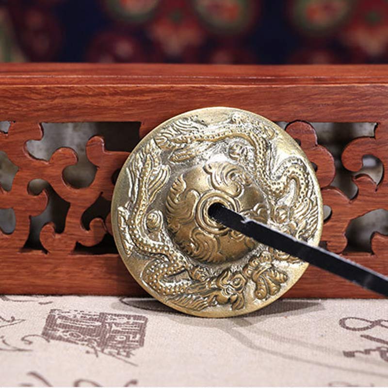 Nimara Ritual Tibetan Tingsha Bell Six True Words Dragon Copper Balance Decoration With Bag
