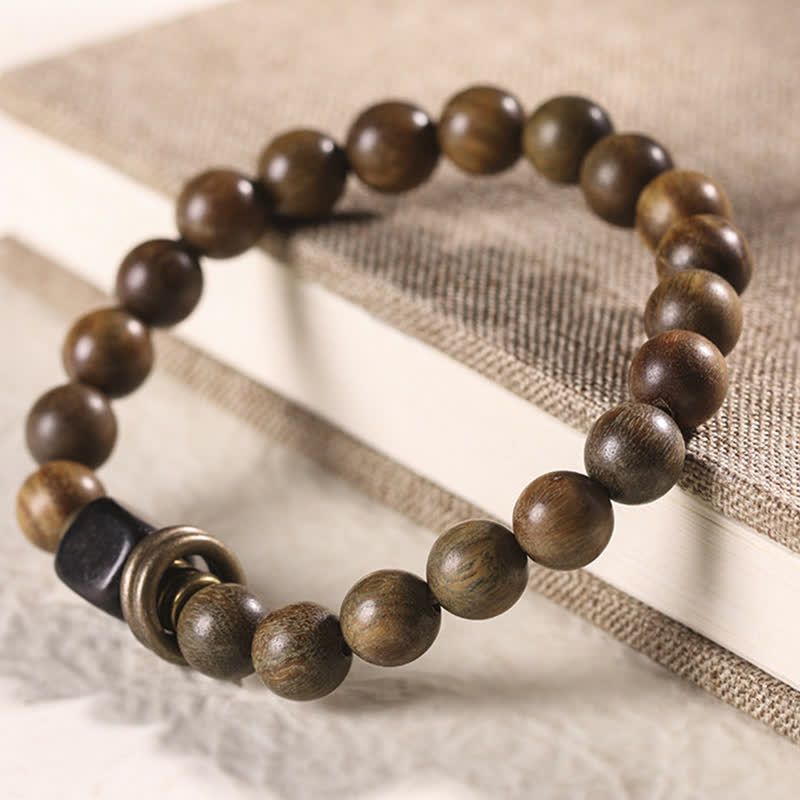 Nimara Ritual Tibetan Green Sandalwood Crystal Soothing Peace Bracelet