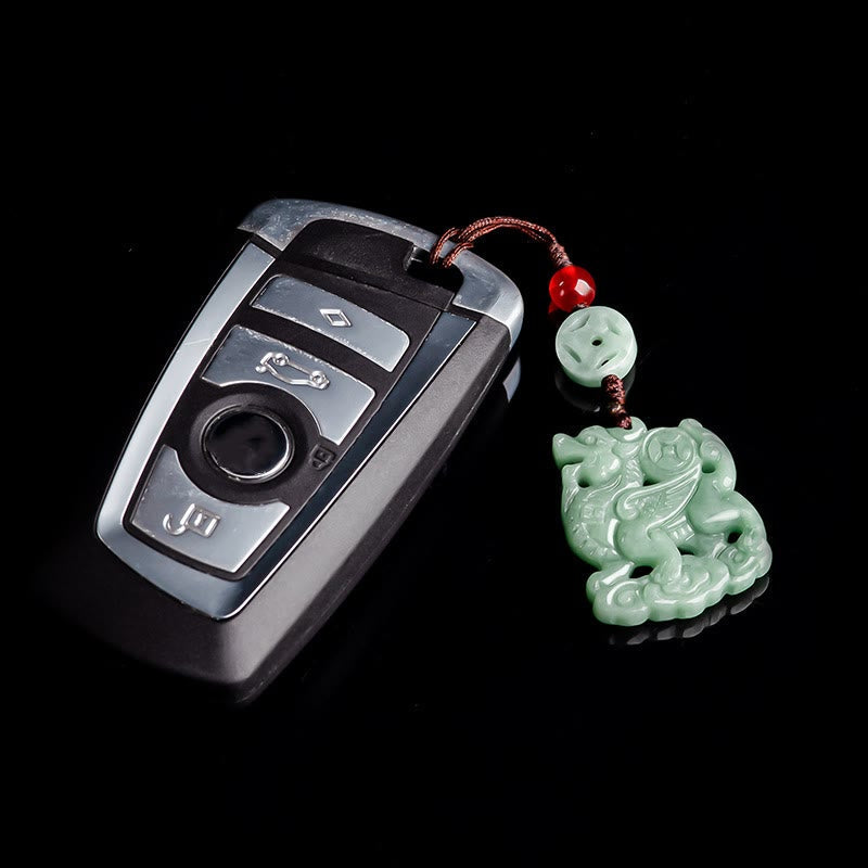 Nimara Ritual Natural Jade Kirin Prosperity Phone Hanging Decoration