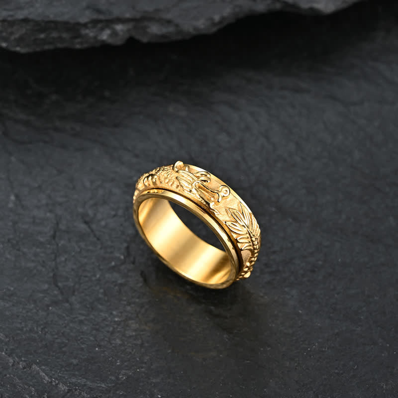 Nimara Ritual Dragon Titanium Steel Stimulation Rotatable Ring