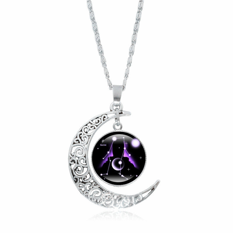 Nimara Ritual 12 Constellations of the Zodiac Moon Protection Necklace Chain Pendant