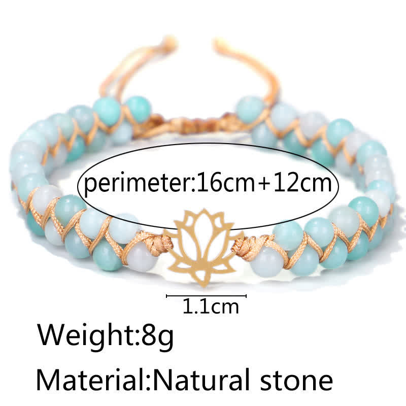 Nimara Ritual Amazonite Beads Lotus Flower Balance Weave Bracelet