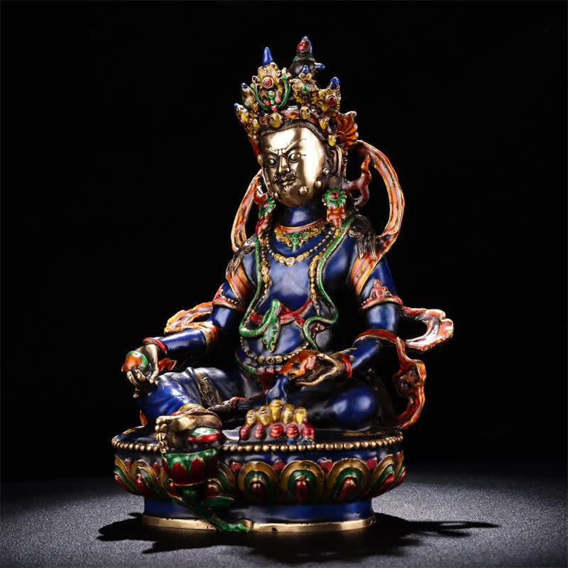 Nimara Ritual Yellow Jambhala Bodhisattva Figurine Serenity Copper Statue Home Decoration
