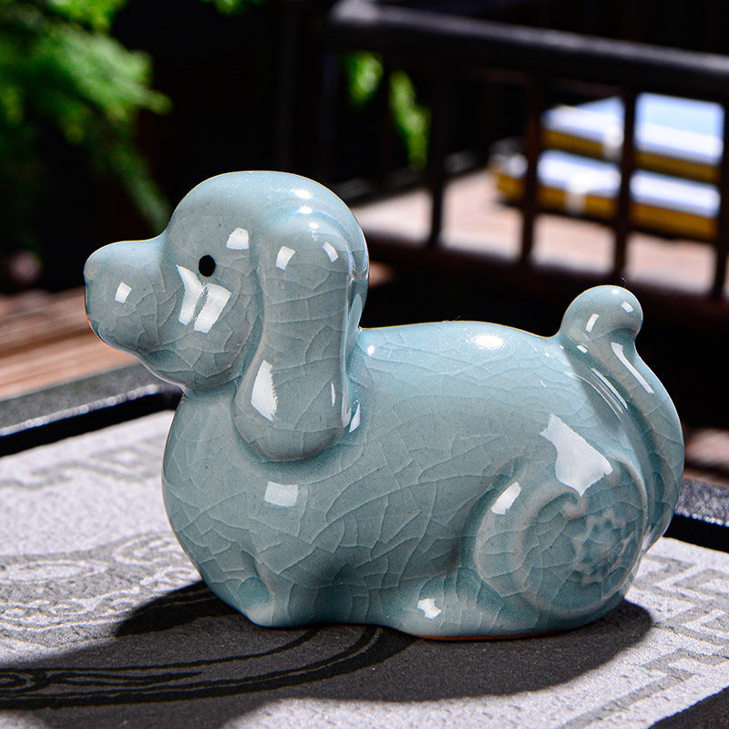 Nimara Ritual Chinese Zodiac Wealth Ceramic Tea Pet Home Figurine Decoration