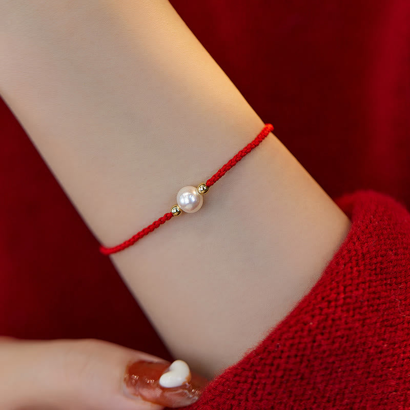Nimara Ritual Natural Pearl Bead Luck Braid String Bracelet