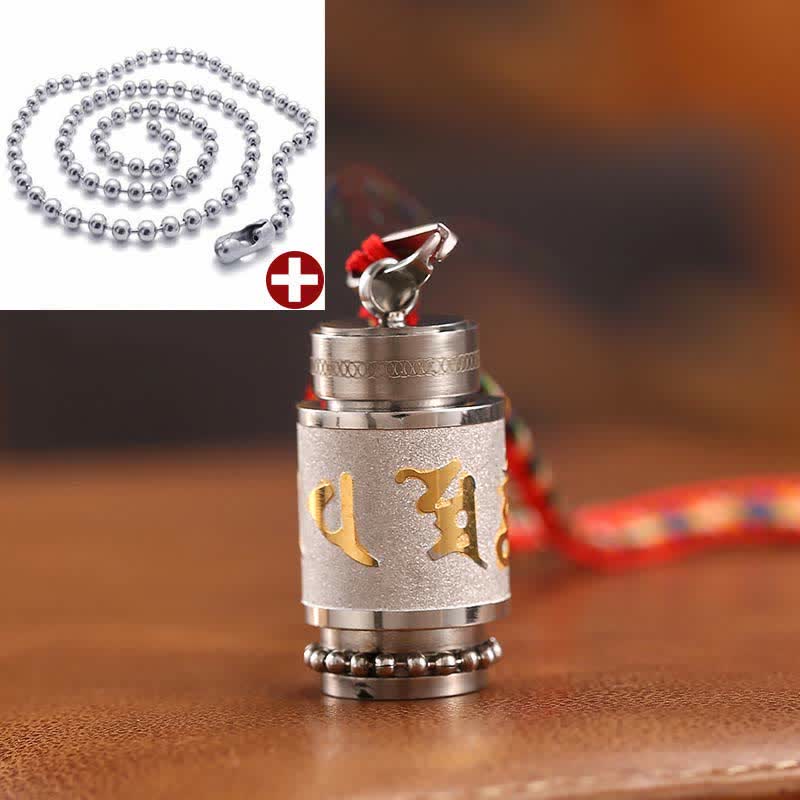 Nimara Ritual Tibet Om Mani Padme Hum Shurangama Mantra Titanium Steel Wisdom Amulet Necklace Pendant