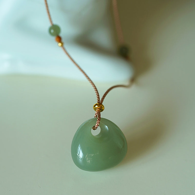Nimara Ritual Natural Jade Luck Prosperity Necklace Pendant
