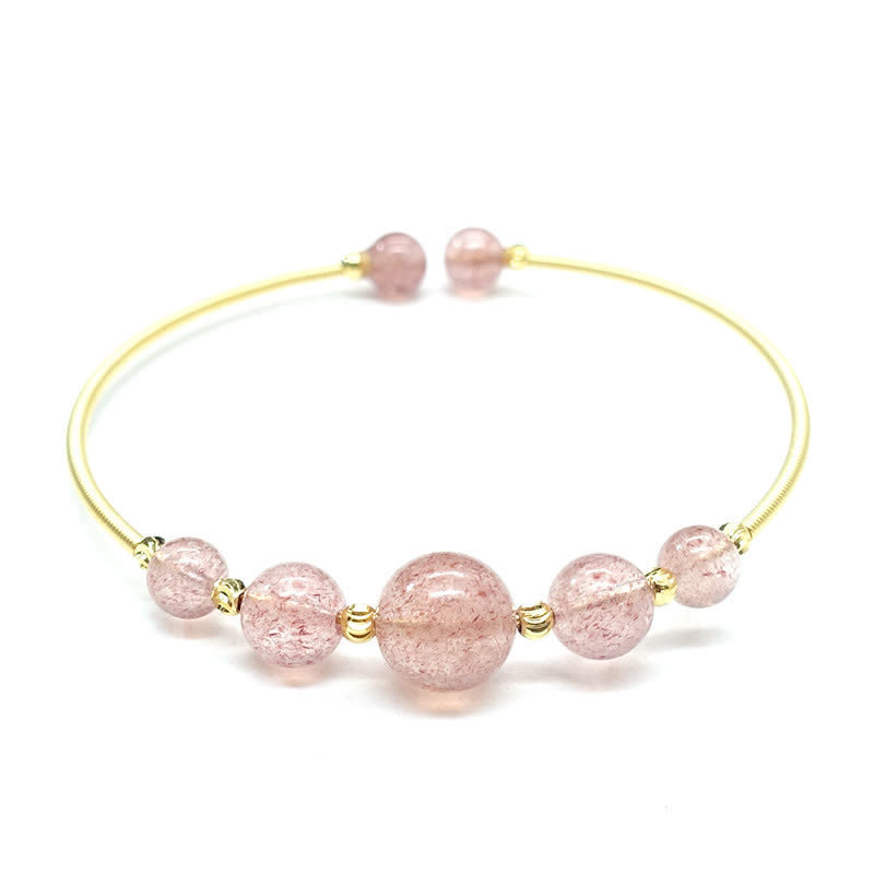 Nimara Ritual Natural Strawberry Quartz Love Healing Bracelet Bangle