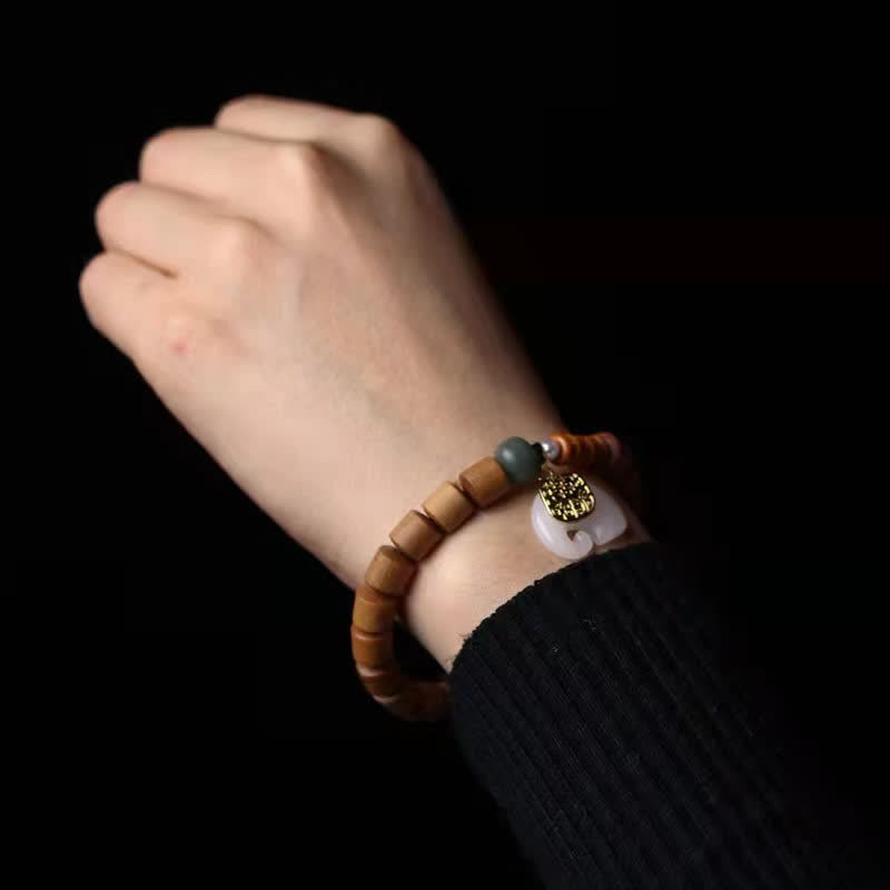 Nimara Ritual Sandalwood Jade Elephant Protection Bracelet