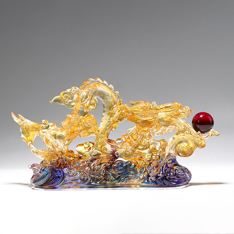 Nimara Ritual Handmade Dragon Liuli Crystal Art Piece Protection Strength Home Office Decoration