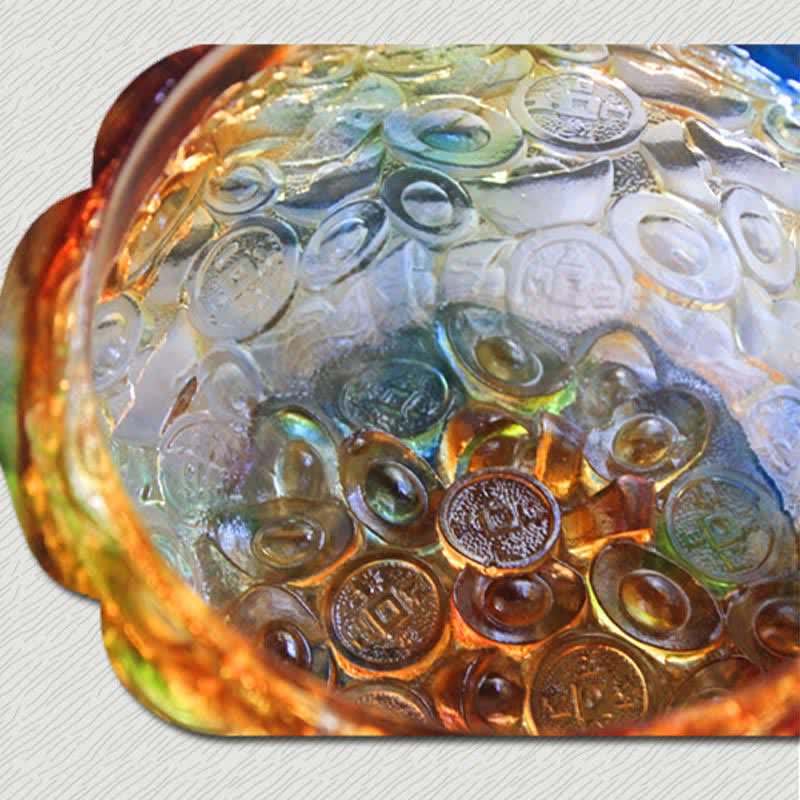 Nimara Ritual Handmade Liuli Crystal Treasure Bowl Art Piece Home Decoration