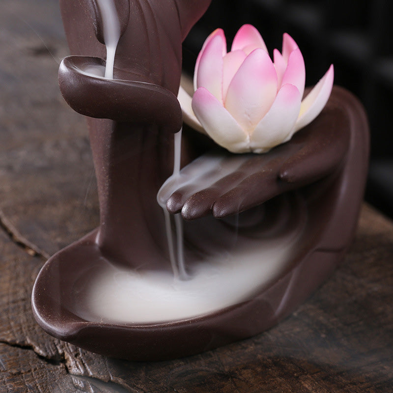 Nimara Ritual Tibetan Lotus Blessing Incense Burner Decoration