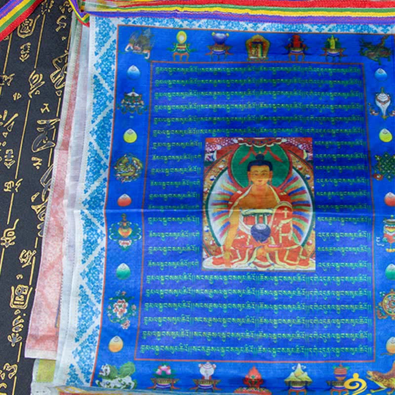 Nimara Ritual Tibetan 5 Colors Windhorse Buddha Tara Scriptures Healing Auspicious Outdoor Prayer Flag