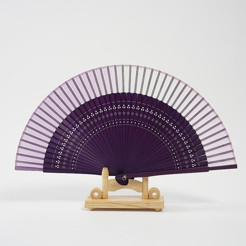 Nimara Ritual Gradient Color Hollow Engraved Handheld Bamboo Folding Fan