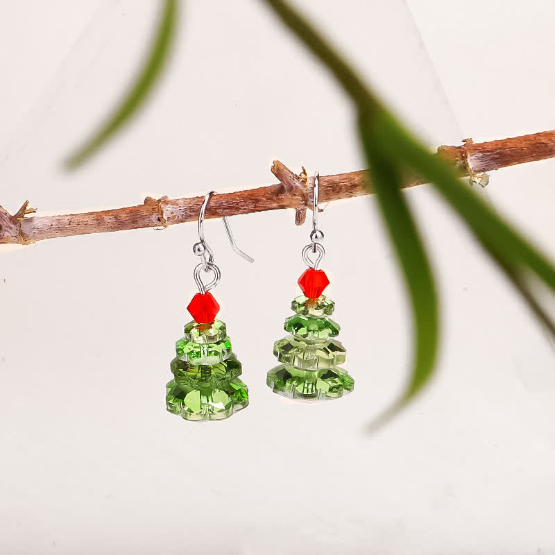 Nimara Ritual Various Crystals Christmas Tree Amethyst Peace Healing Drop Earrings