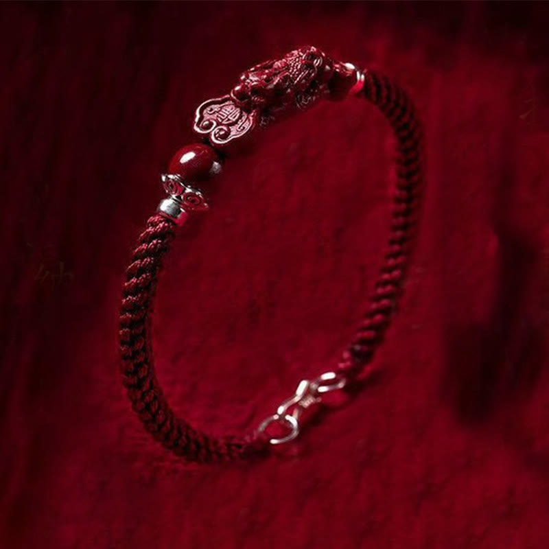Nimara Ritual Handcrafted PiXiu Cinnabar Wealth Luck Braided Bracelet