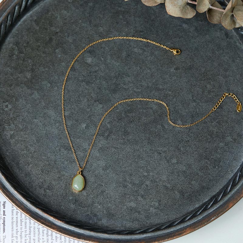 Nimara Ritual Natural Green Aventurine Amethyst Rose Quartz Blessing Necklace Pendant