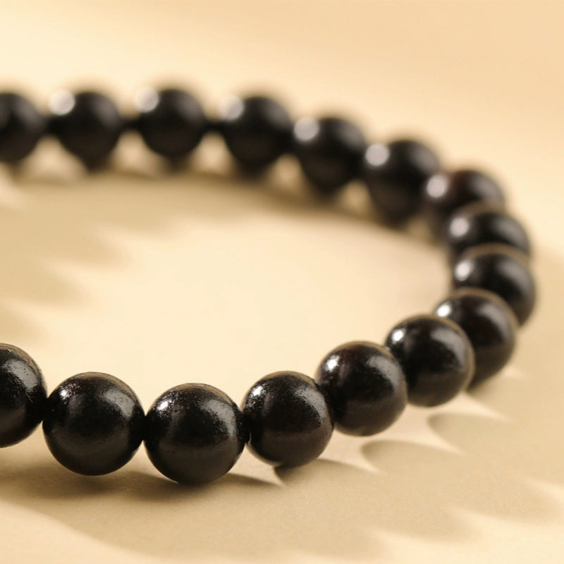Nimara Ritual Cute Ebony Wood Cat Head Pattern Peace Bracelet