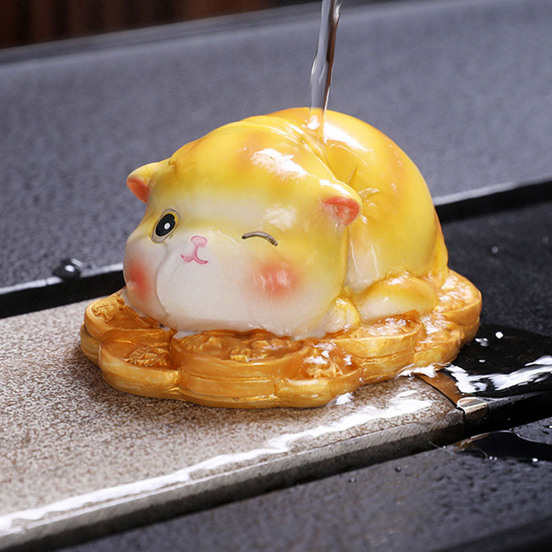 Nimara Ritual Color Changing Cute Mini Cat Resin Tea Pet Wealth Home Figurine Decoration