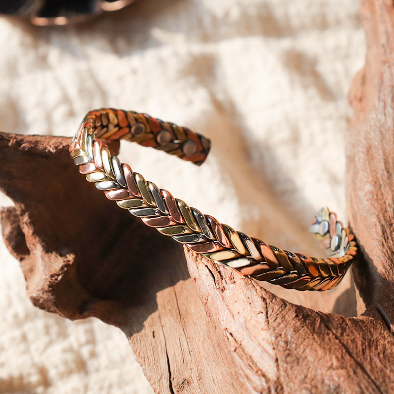 Nimara Ritual Vintage Magnetic Copper Adjustable Cuff Bracelet Bangle