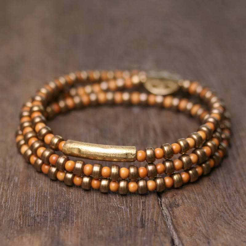 Nimara Ritual Retro Olive Pit Copper Wealth Bracelet