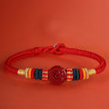 Nimara Ritual Year of the Dragon 925 Sterling Silver Chinese Zodiac Cinnabar Auspicious Matches Blessing Bracelet