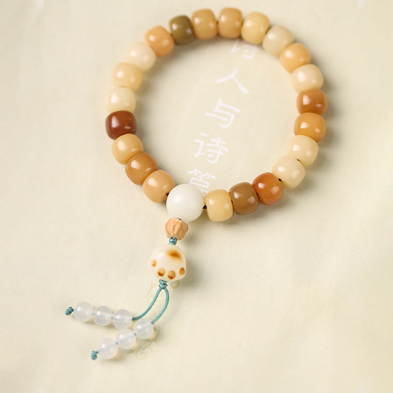 Nimara Ritual Natural Bodhi Seed The Lord of the Corpse Forest Om Mani Padme Hum Wisdom Bracelet