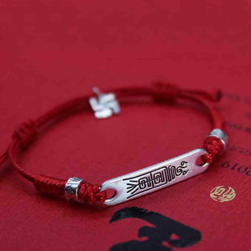 Nimara Ritual 925 Sterling Silver Red String Luck Strength Braid Bracelet