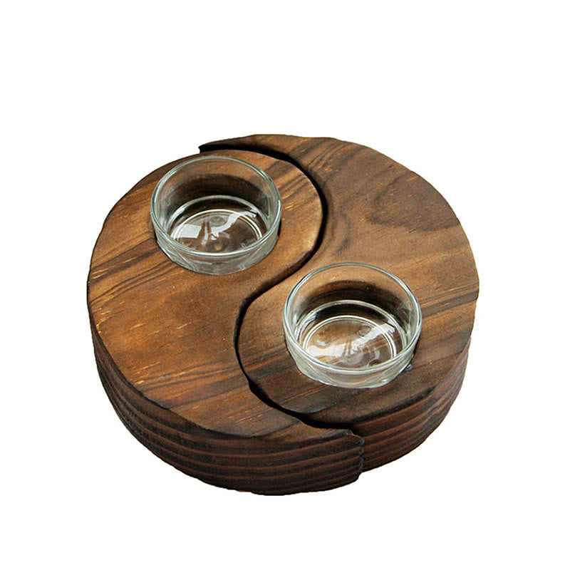 Nimara Ritual Yin Yang Wood Candle Holder Meditation Rituals Use Items