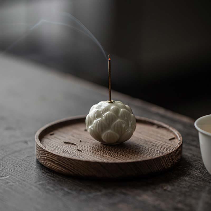 Nimara Ritual Mini Lotus Flower Meditation Ceramic Stick Small Incense Burner Decoration