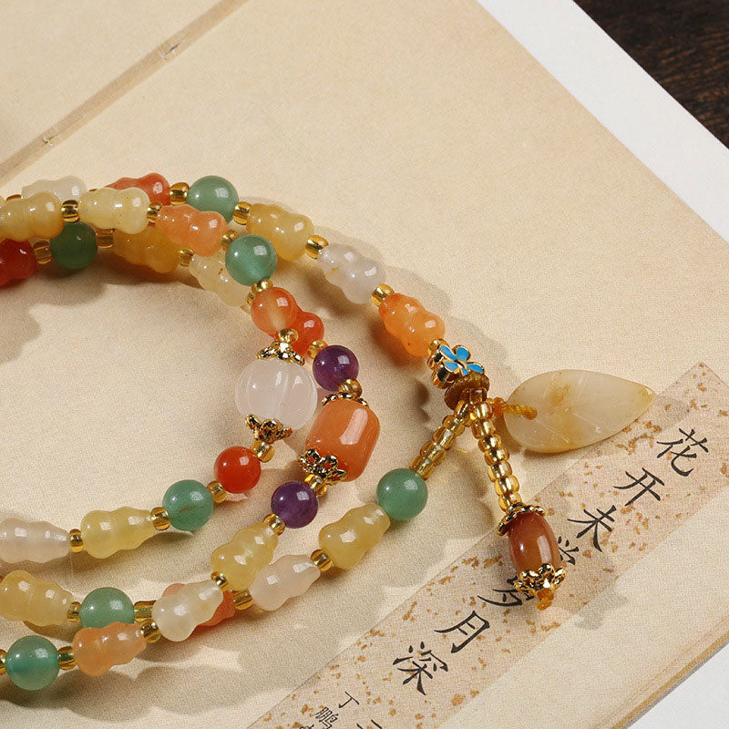 Nimara Ritual Golden Silk Jade Gourd Wealth Bracelet