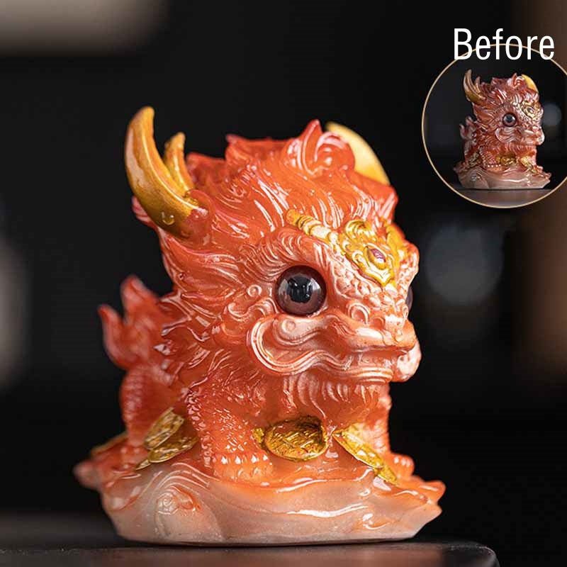 Nimara Ritual Color Changing Small Kirin Resin Tea Pet Home Figurine Decoration