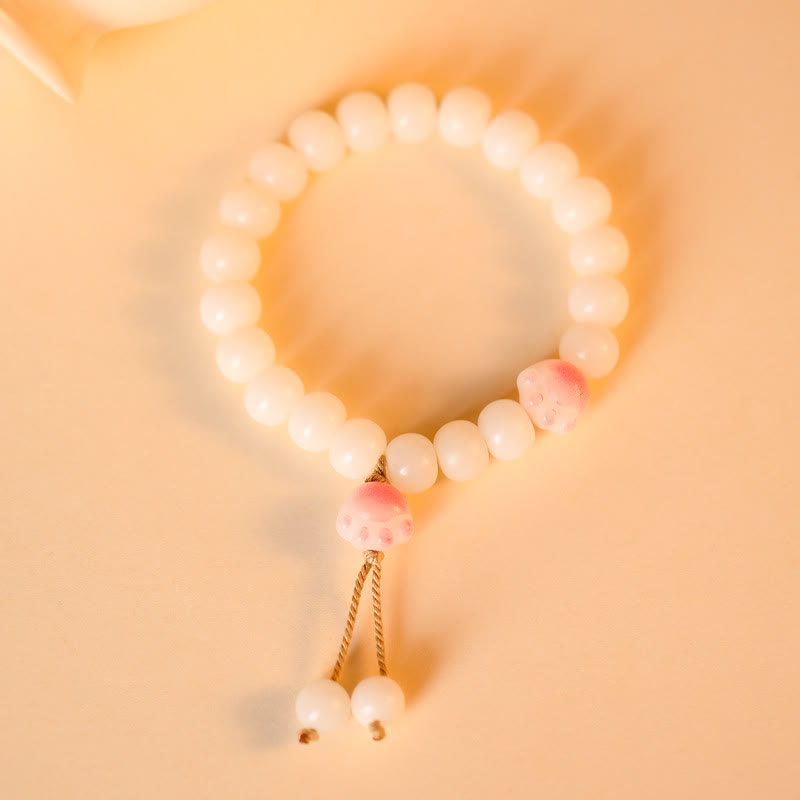 Nimara Ritual Natural Bodhi Seed Lovely Paw Lucky Cat Paw Peace Bracelet