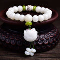 Nimara Ritual Lotus Natural White Bodhi Seed Luck Bracelet