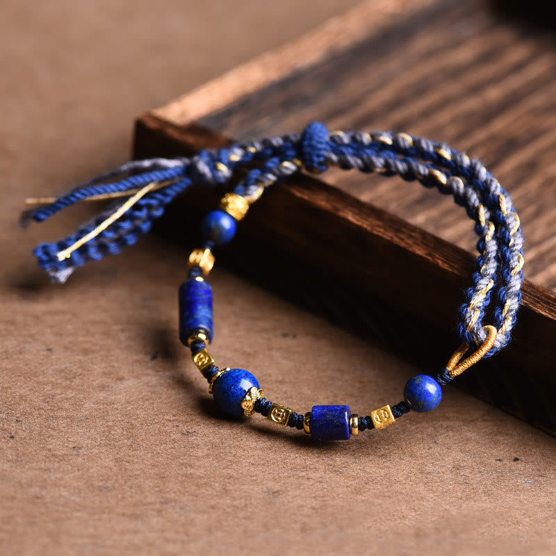 Nimara Ritual Handmade Natural Lazurite Bead Positive Rope Bracelet