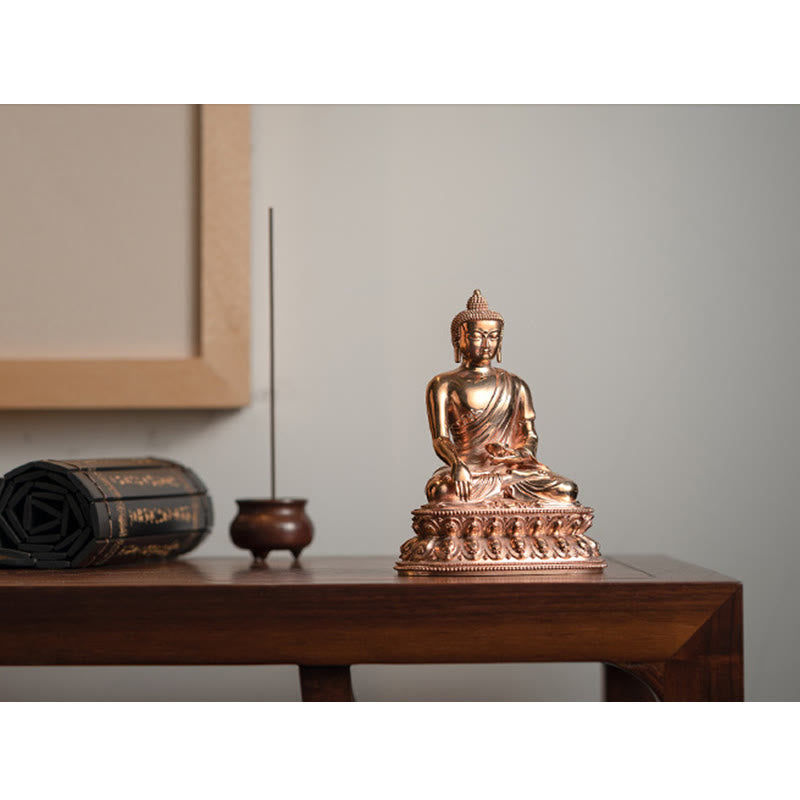 Nimara Ritual Gautama Shakyamuni Buddha Figurine Serenity Copper Statue Home Decoration
