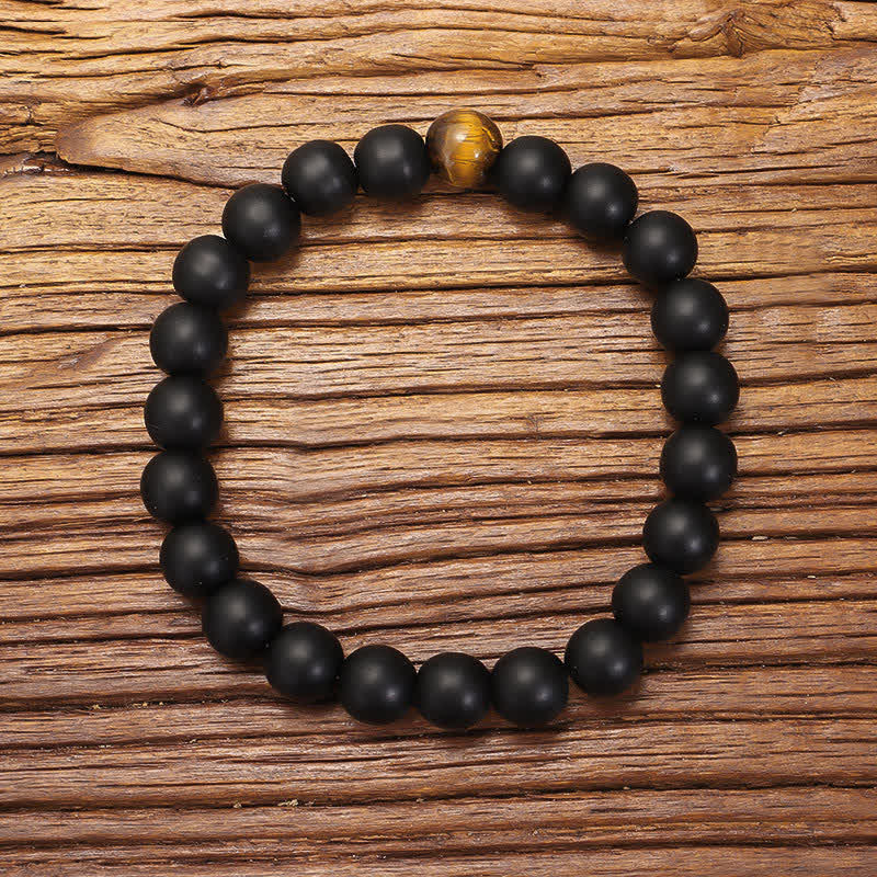 Nimara Ritual 108 Mala Beads Frosted Stone Tiger Eye Balance Bracelet Necklace Pendant